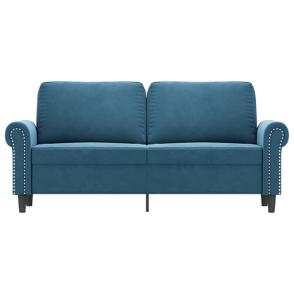 Tweezitsbank 140 cm fluweel blauw 140 cm Blauw