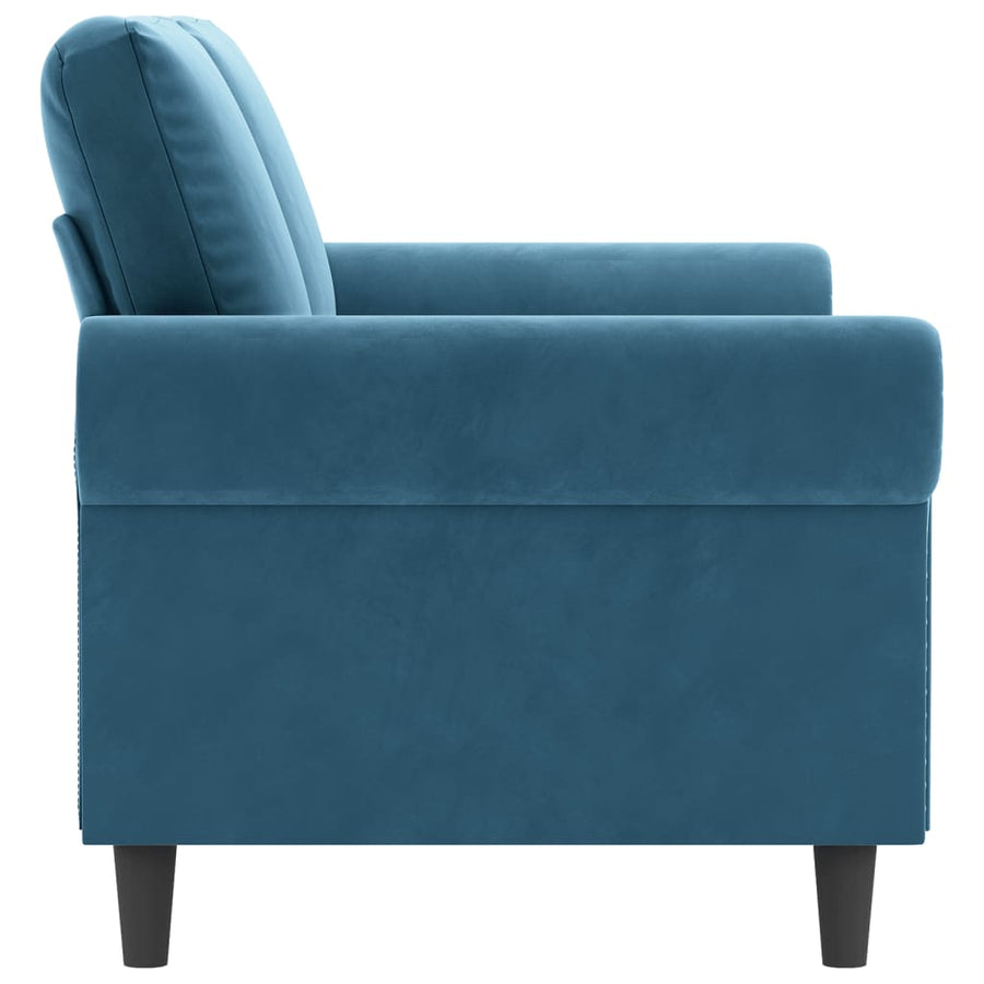 Tweezitsbank 140 cm fluweel blauw 140 cm Blauw