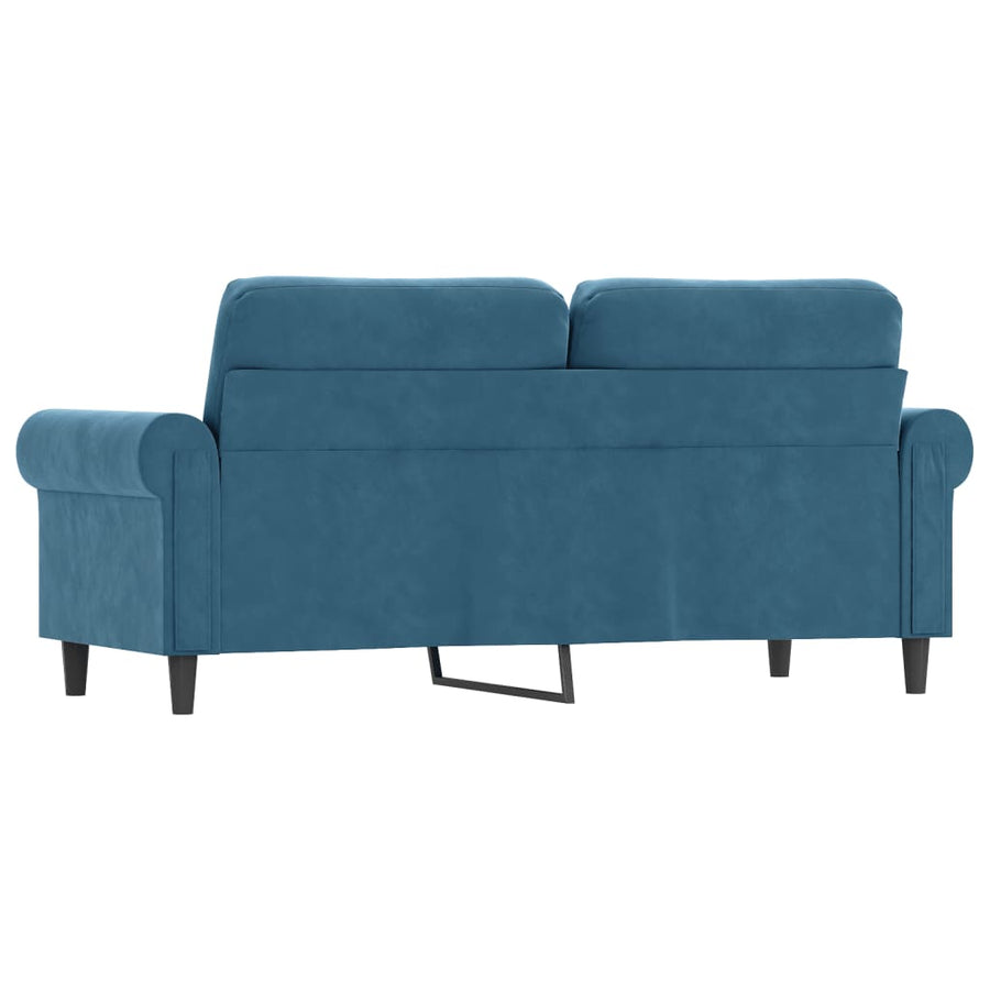 Tweezitsbank 140 cm fluweel blauw 140 cm Blauw