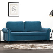 Two-seater sofa 140 cm velvet blue