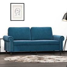 Tweezitsbank 140 cm fluweel blauw 140 cm Blauw