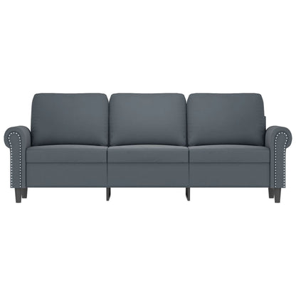 Driezitsbank 180 cm fluweel donkergrijs