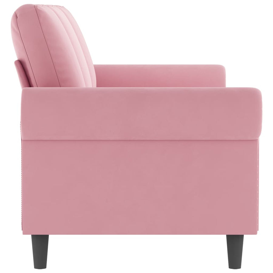 Driezitsbank 180 cm fluweel roze
