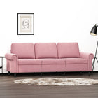 Driezitsbank 180 cm fluweel roze