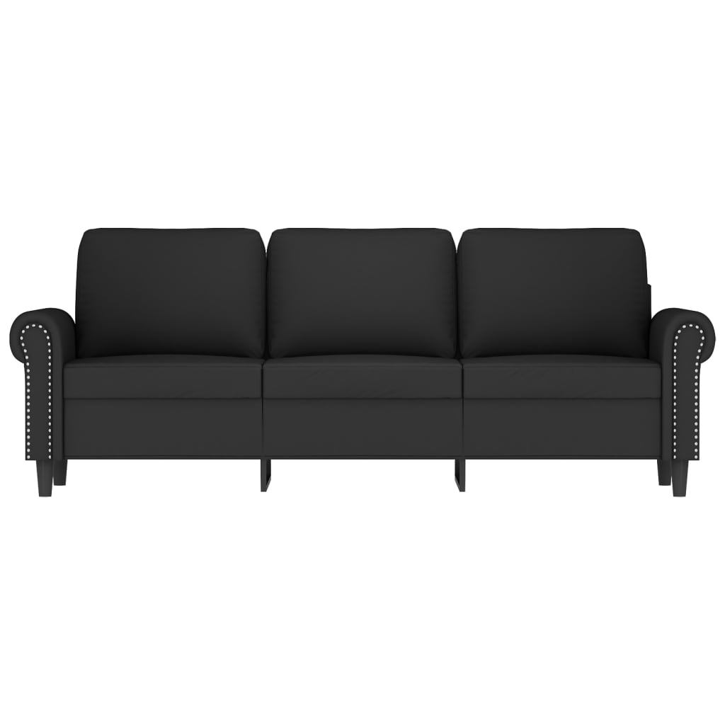 Driezitsbank 180 cm fluweel zwart