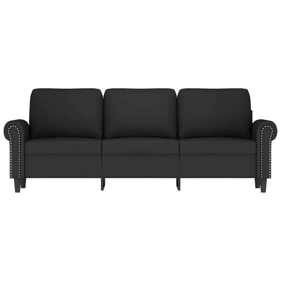 Driezitsbank 180 cm fluweel zwart