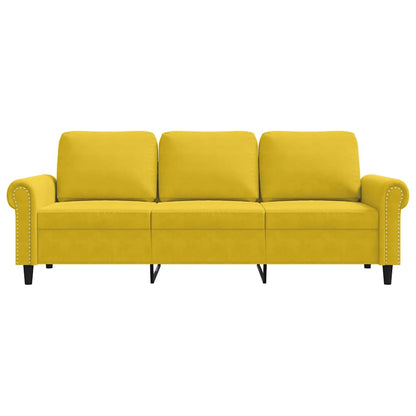 Driezitsbank 180 cm fluweel geel
