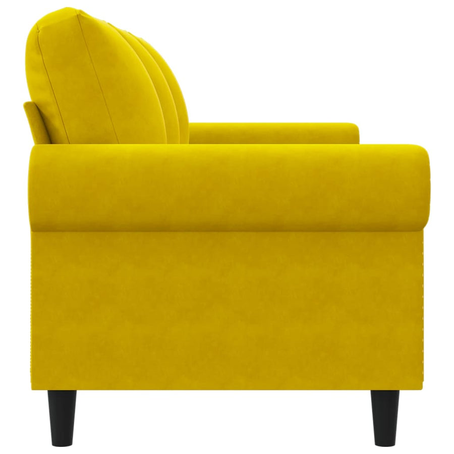 Driezitsbank 180 cm fluweel geel