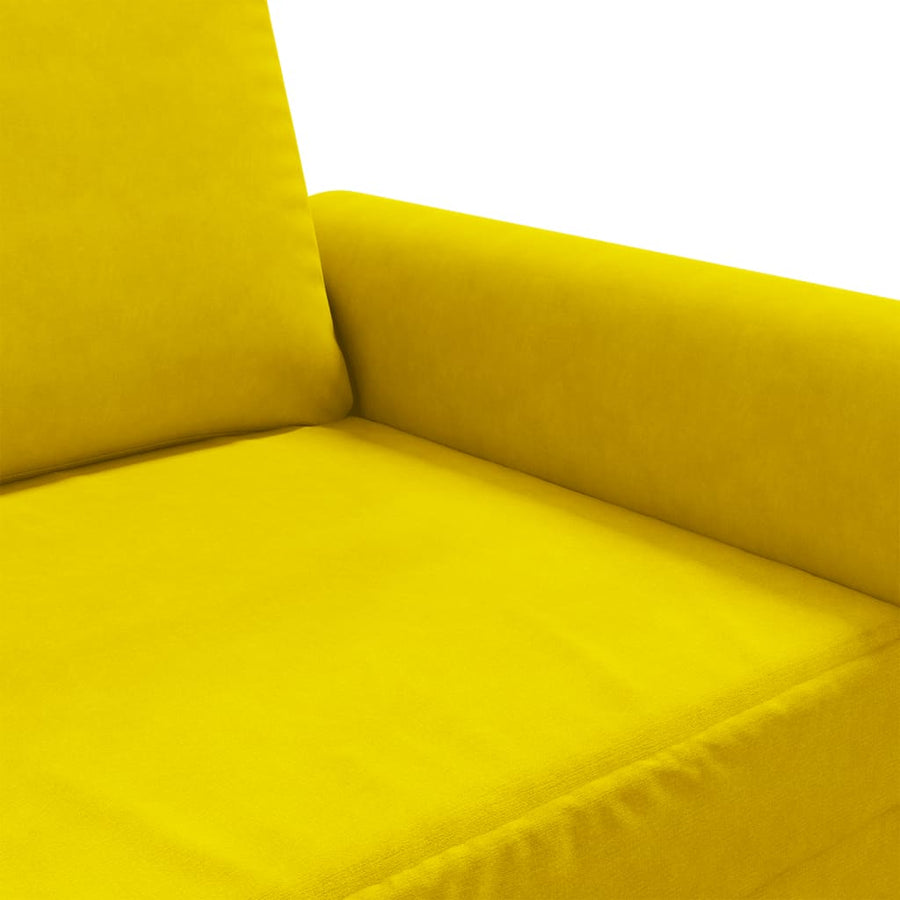 Driezitsbank 180 cm fluweel geel