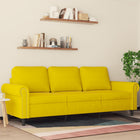 Driezitsbank 180 cm fluweel geel