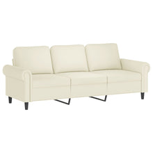 Driezitsbank 180 cm fluweel crèmekleurig