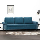 Driezitsbank 180 cm fluweel blauw