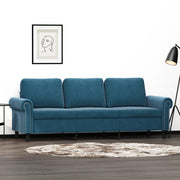 Driezitsbank 180 cm fluweel blauw