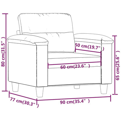 Fauteuil Microvezelstof Kleurig 60 cm Crème