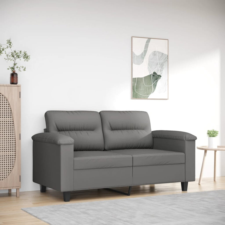 Tweezitsbank Microvezelstof 120 cm Donkergrijs