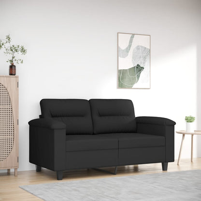 Tweezitsbank Microvezelstof 120 cm Zwart