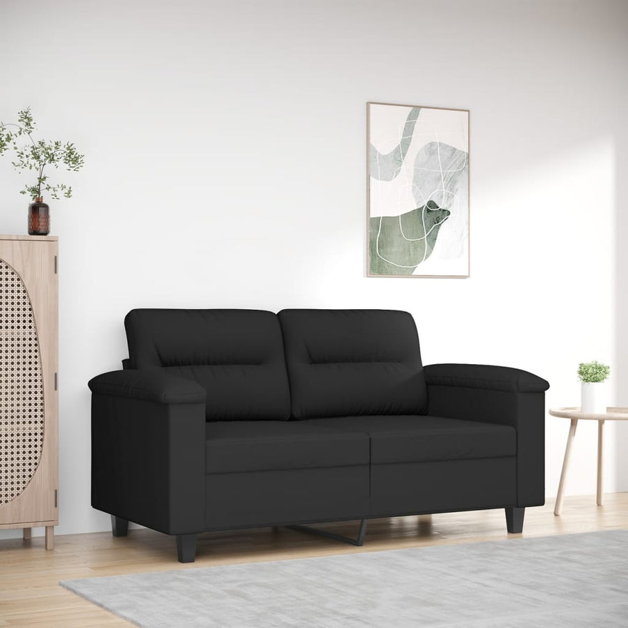 Tweezitsbank Microvezelstof 120 cm Zwart
