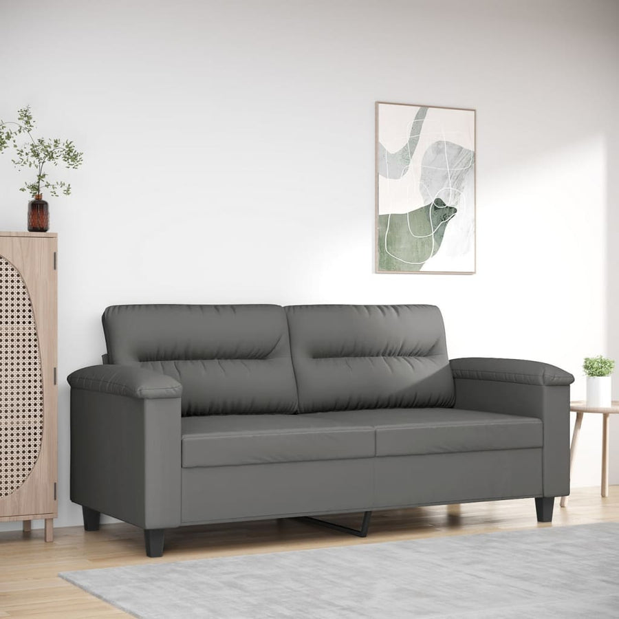 Tweezitsbank Microvezelstof 140 cm Donkergrijs