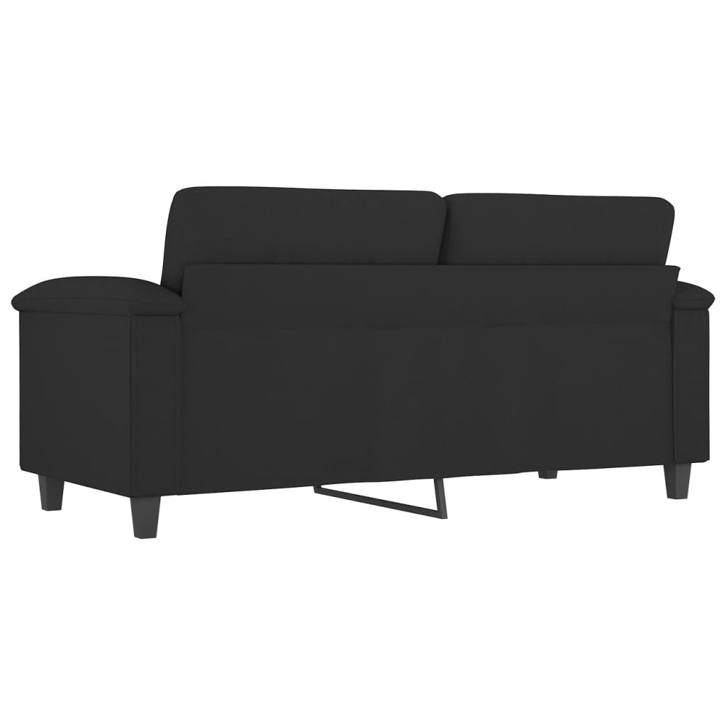 Tweezitsbank Microvezelstof 140 cm Zwart