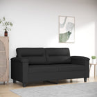 Tweezitsbank 140 cm microvezel zwart