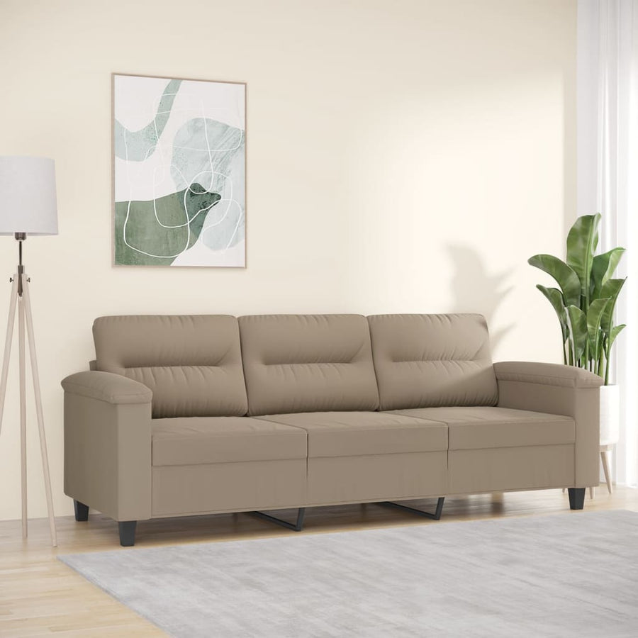 Driezitsbank Microvezelstof 180 cm Taupe