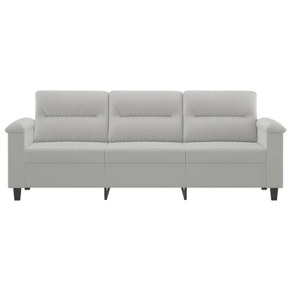 Driezitsbank Microvezelstof 180 cm Lichtgrijs
