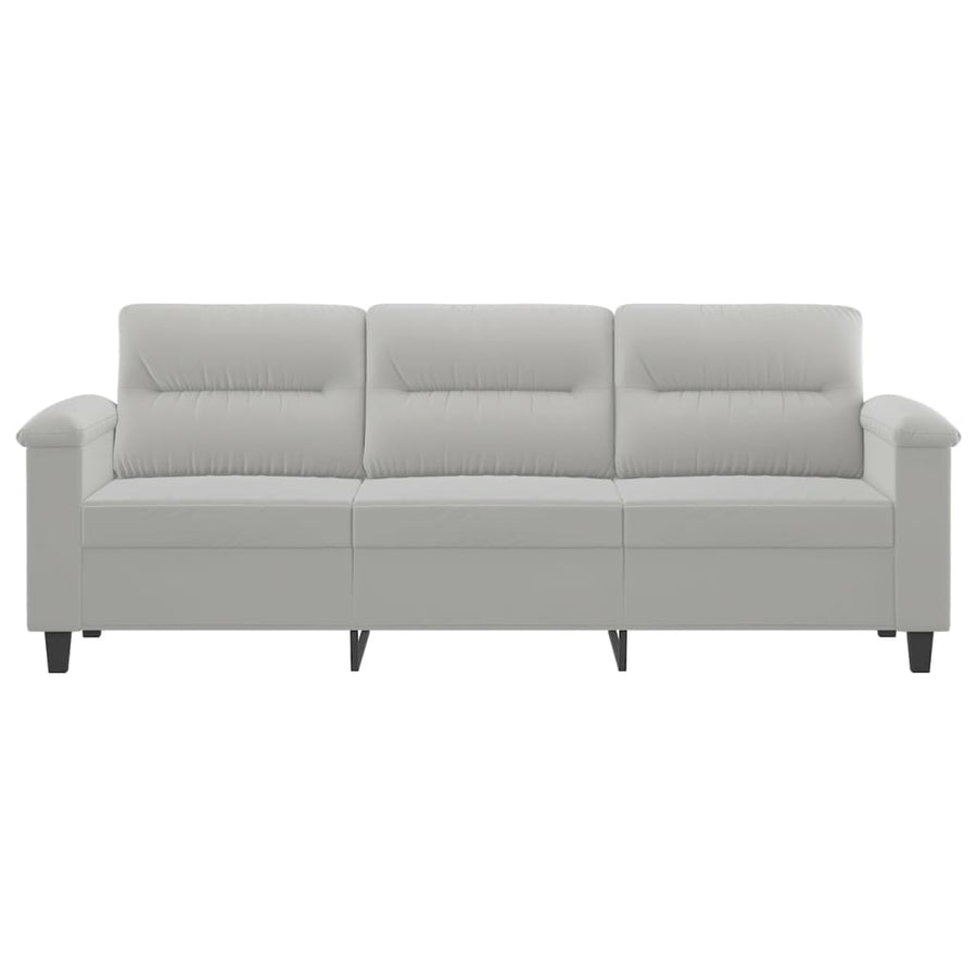 Driezitsbank Microvezelstof 180 cm Lichtgrijs