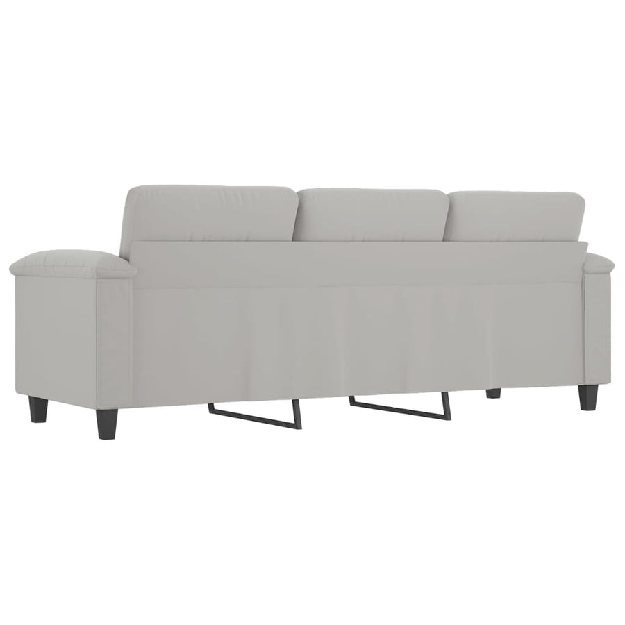 Driezitsbank Microvezelstof 180 cm Lichtgrijs