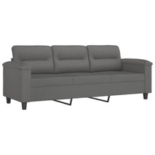 Driezitsbank Microvezelstof 180 cm Donkergrijs