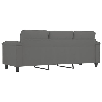 Driezitsbank Microvezelstof 180 cm Donkergrijs