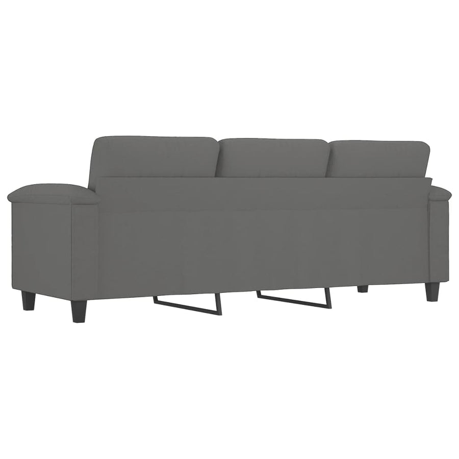 Driezitsbank Microvezelstof 180 cm Donkergrijs