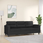 Three-seater sofa 180 cm microfiber black
