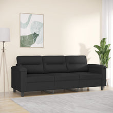 Driezitsbank Microvezelstof 180 cm Zwart