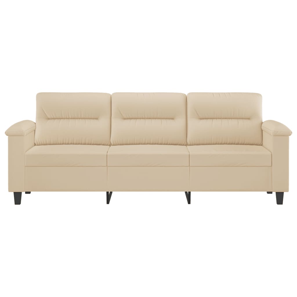 Driezitsbank Microvezelstof Kleurig 180 cm Crème