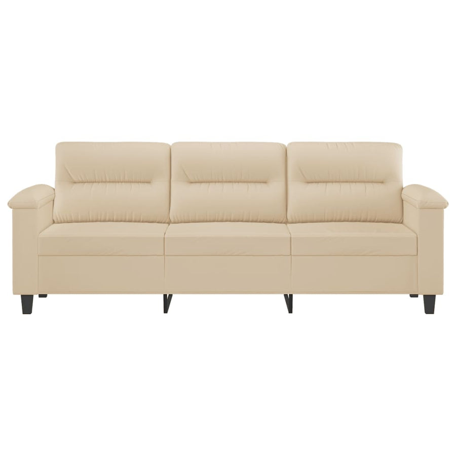 Driezitsbank Microvezelstof Kleurig 180 cm Crème