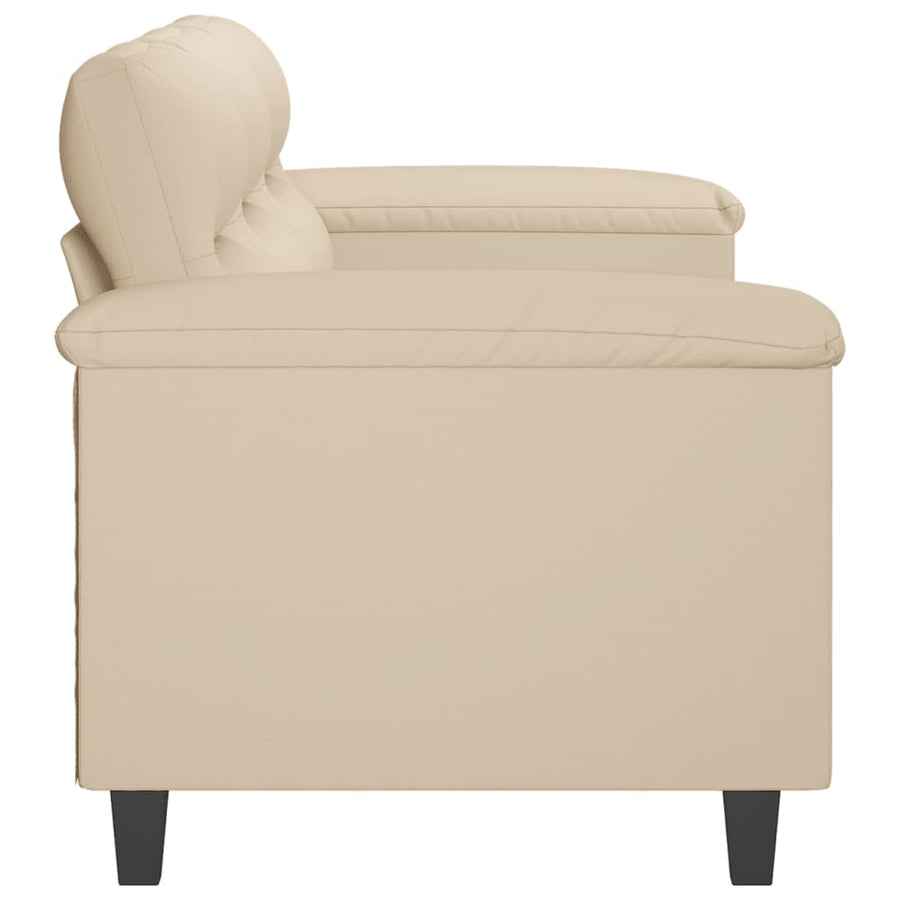Driezitsbank Microvezelstof Kleurig 180 cm Crème