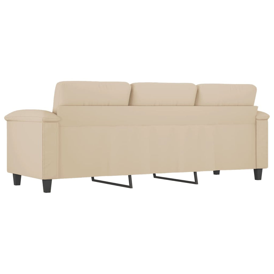Driezitsbank Microvezelstof Kleurig 180 cm Crème