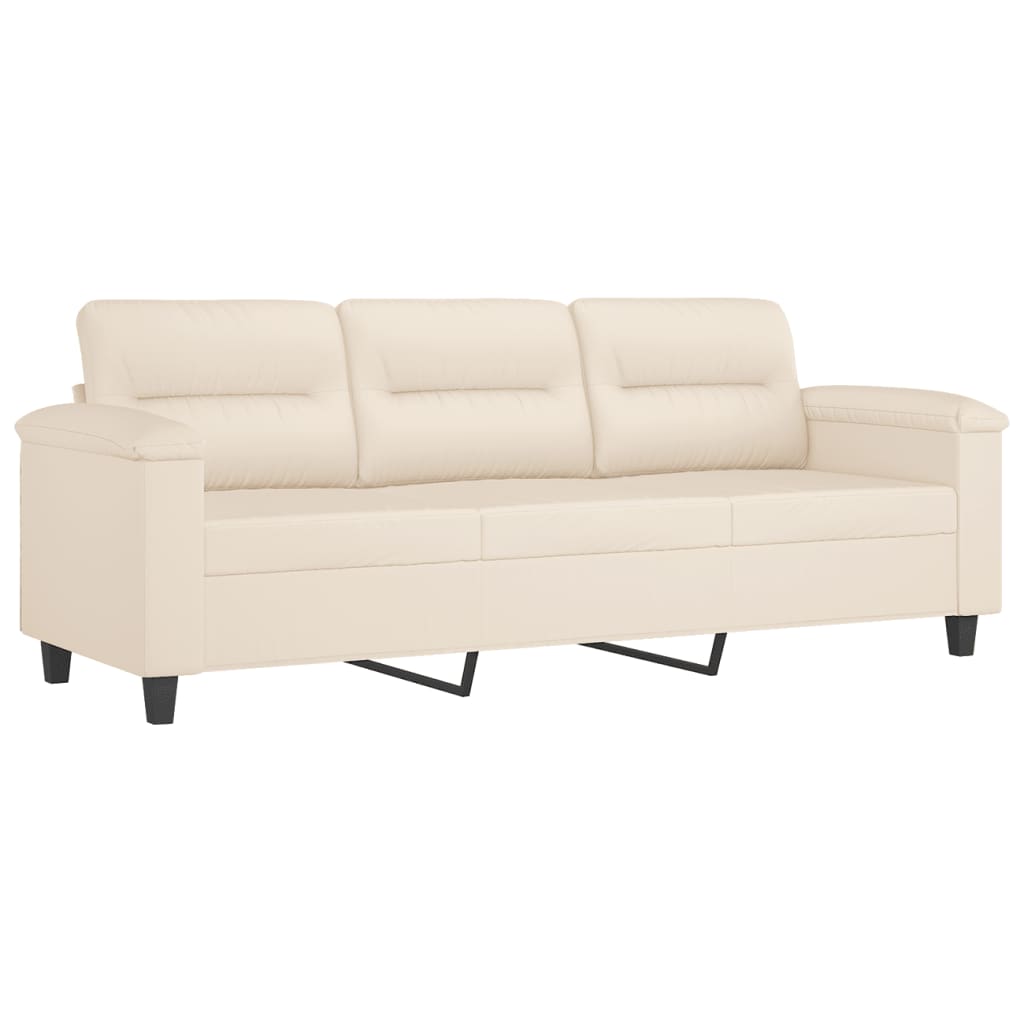 Driezitsbank Microvezelstof 180 cm Beige