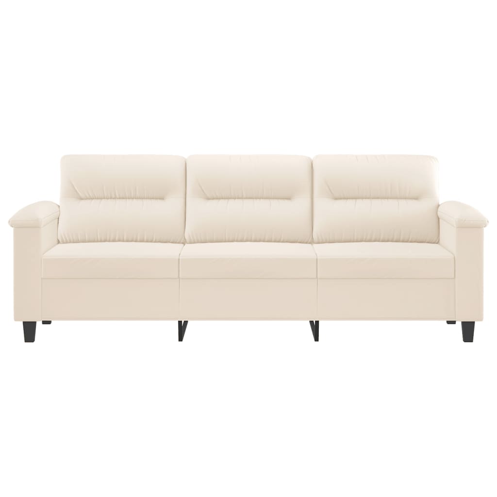 Driezitsbank Microvezelstof 180 cm Beige