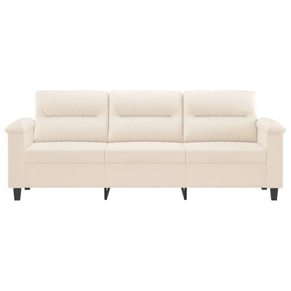 Driezitsbank Microvezelstof 180 cm Beige