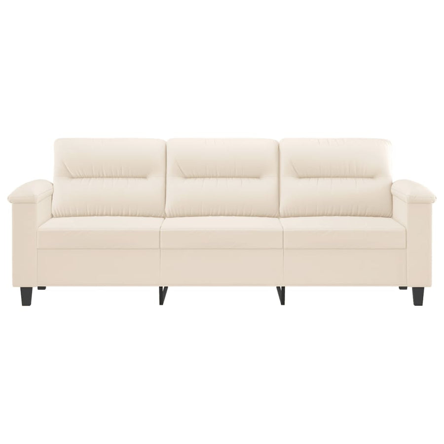 Driezitsbank Microvezelstof 180 cm Beige