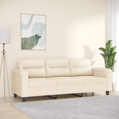 Driezitsbank Microvezelstof 180 cm Beige
