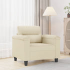 Fauteuil Kunstleer Kleurig 60 cm Crème