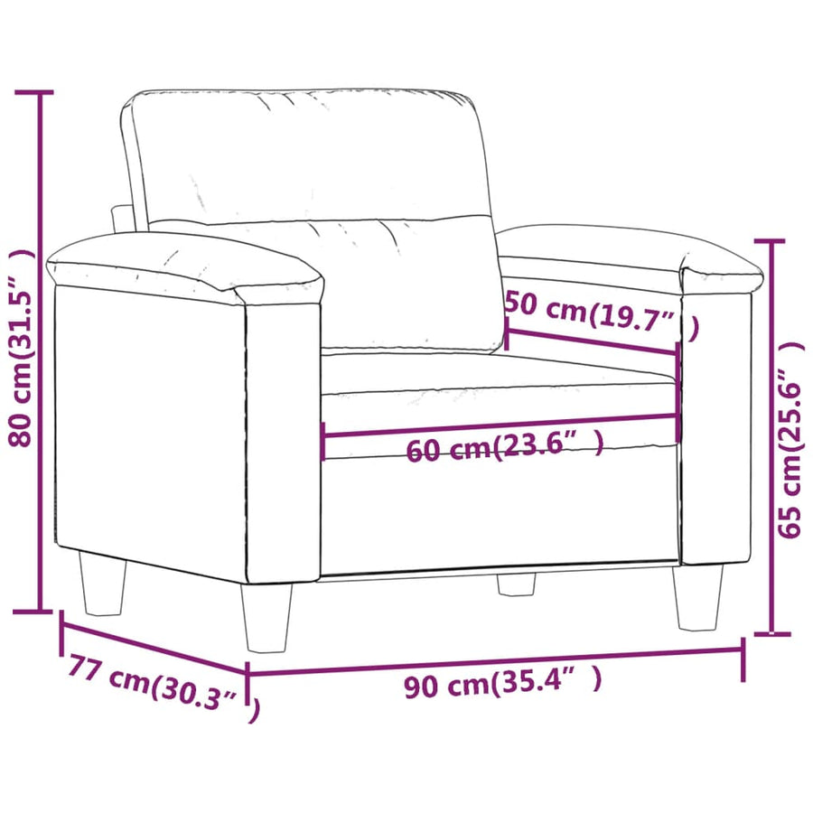 Fauteuil Kunstleer 60 cm Wijnrood