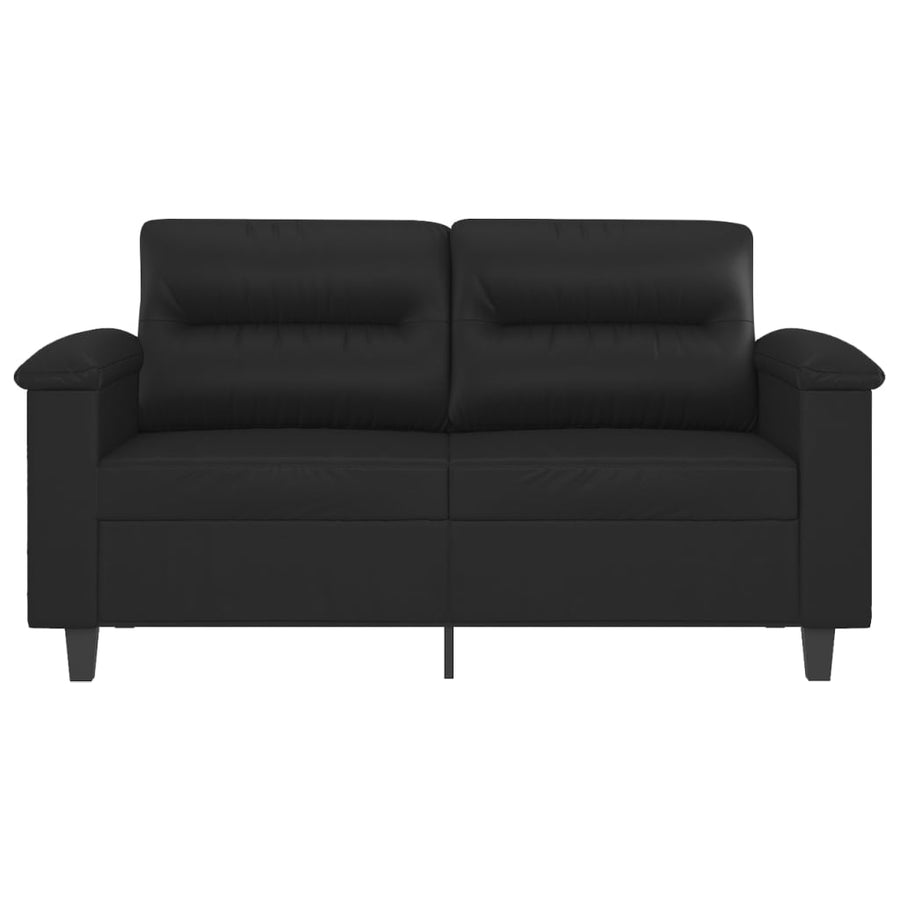 Tweezitsbank Kunstleer 120 cm Zwart