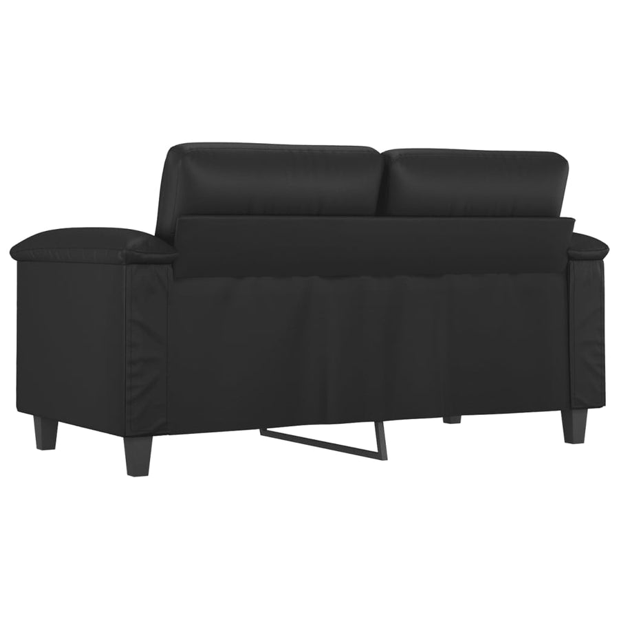 Tweezitsbank Kunstleer 120 cm Zwart