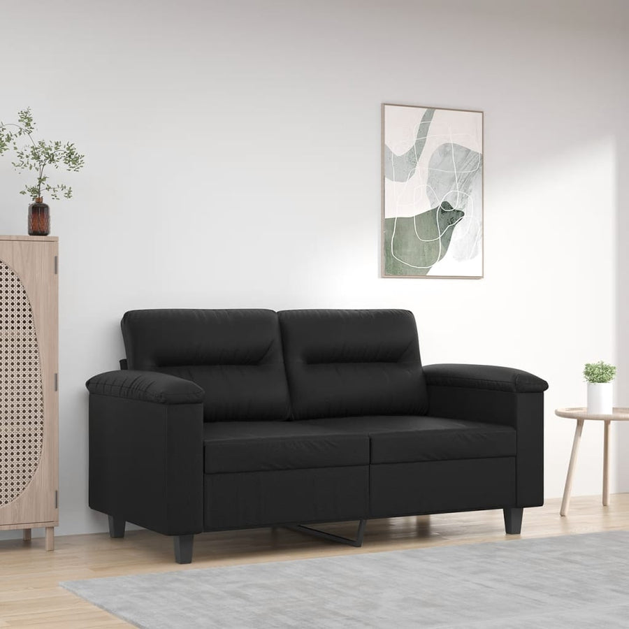 Tweezitsbank Kunstleer 120 cm Zwart