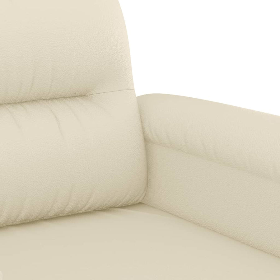 Tweezitsbank Kunstleer Kleurig 120 cm Crème