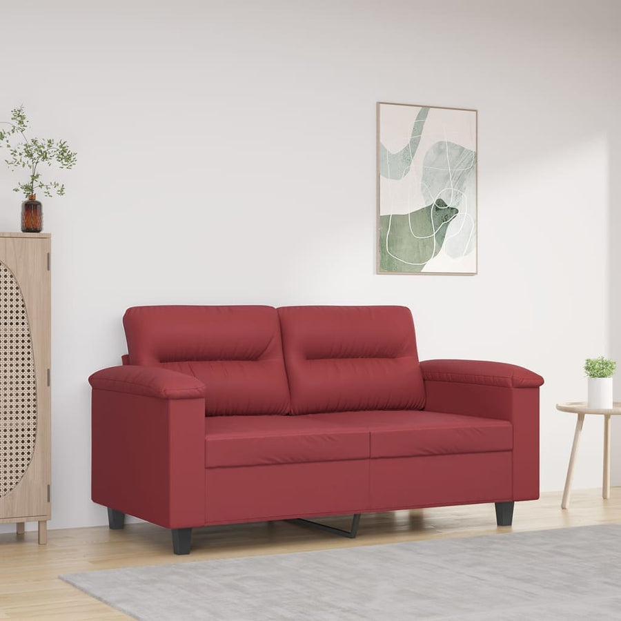 Tweezitsbank Kunstleer 120 cm Wijnrood