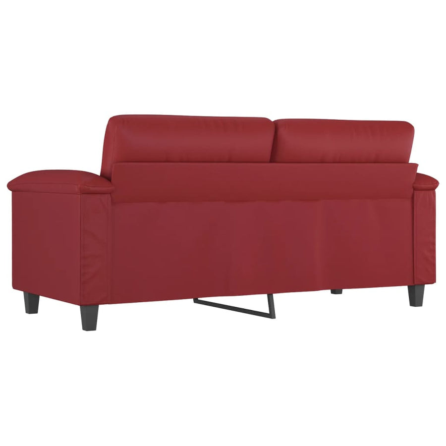 Tweezitsbank Kunstleer 140 cm Wijnrood